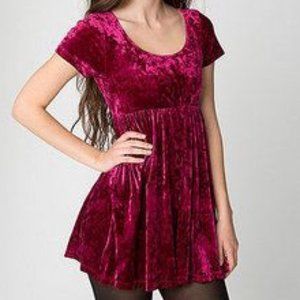 Crushed Velvet Baby Doll Dress